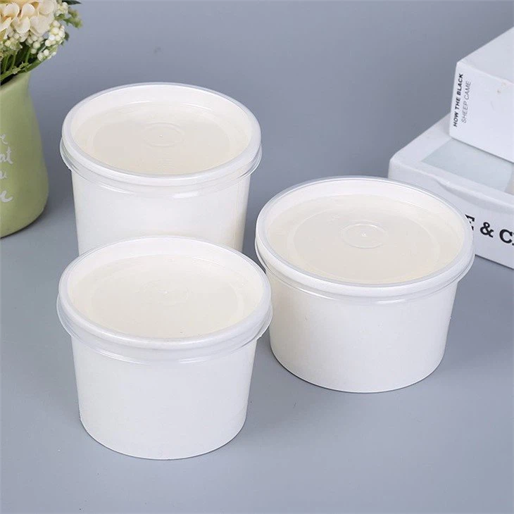 white paper bowls with lids