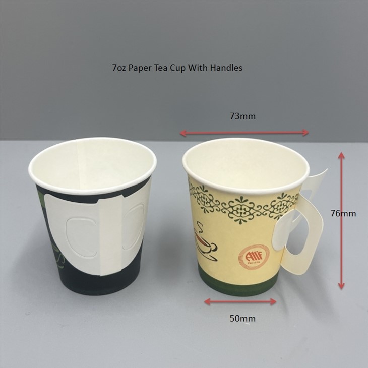 7oz paper tea cup with handles