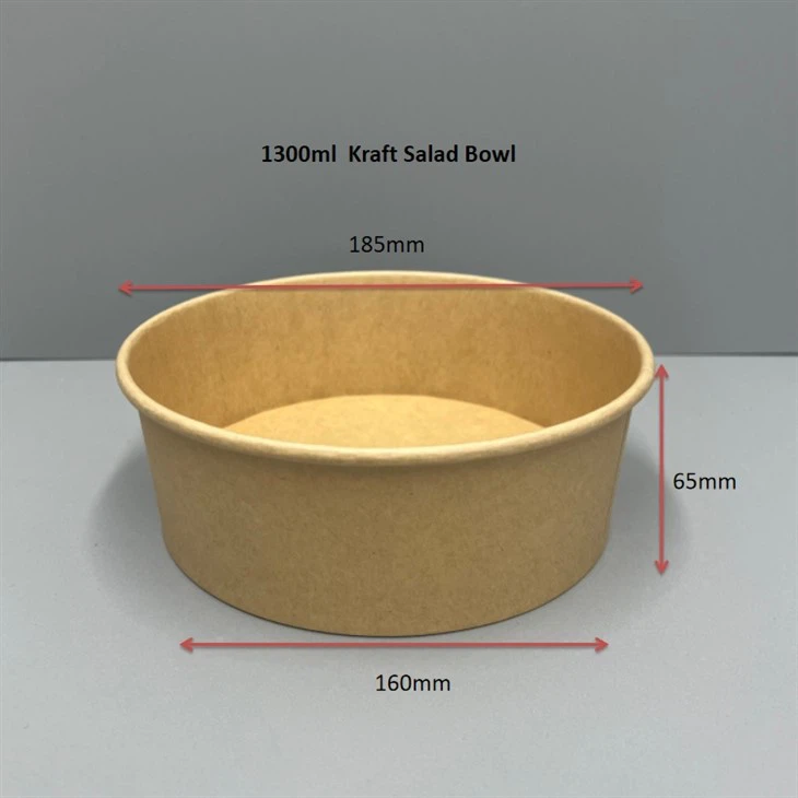 1300ml kraft food bowl 185x160x65