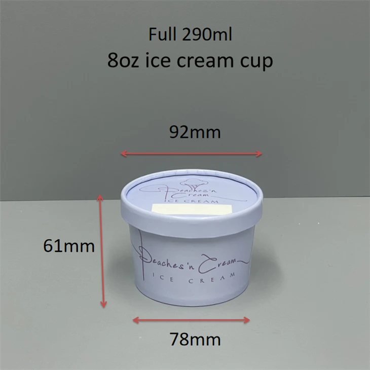 8oz ice cream paper cups with lids