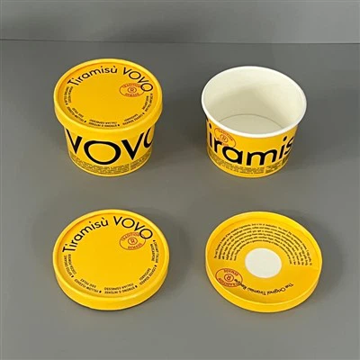8oz Ice Cream Paper Cups with Lids